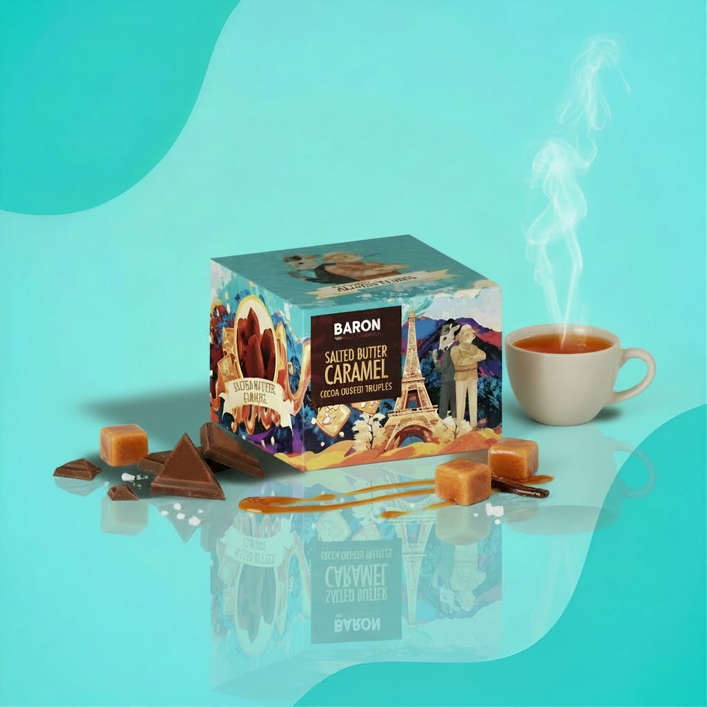 Конфеты Baron Salted Butter Caramel трюфели в какао-обсыпке, 100 г