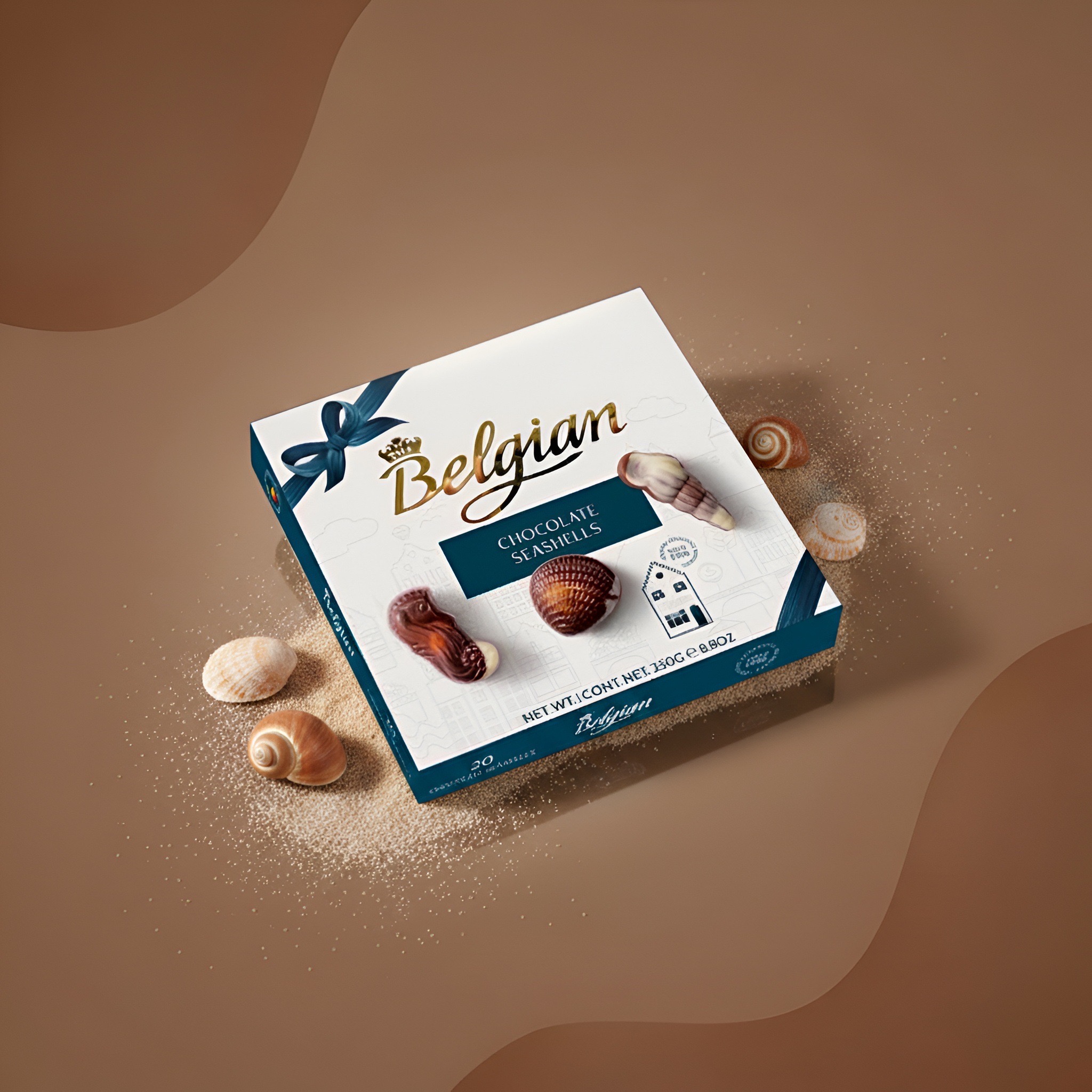 The Belgian Chocolate Seashells, шоколадные конфеты-ракушки, 250 г
