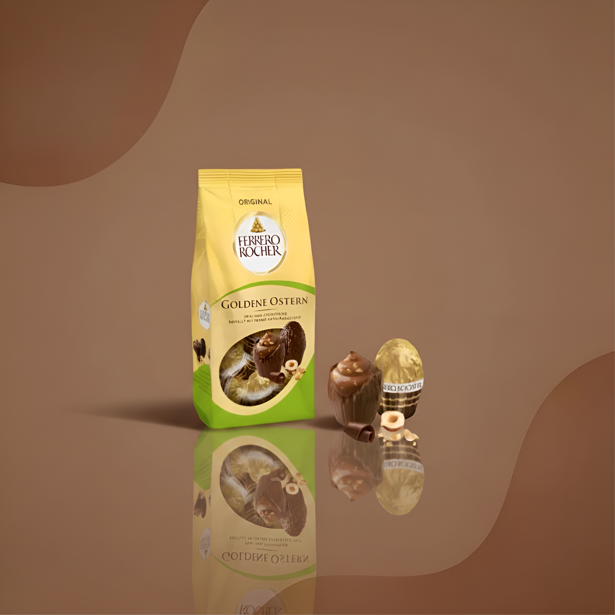 Ferrero Rocher Goldene Ostern, шоколадные яйца с фундуком, 90 г