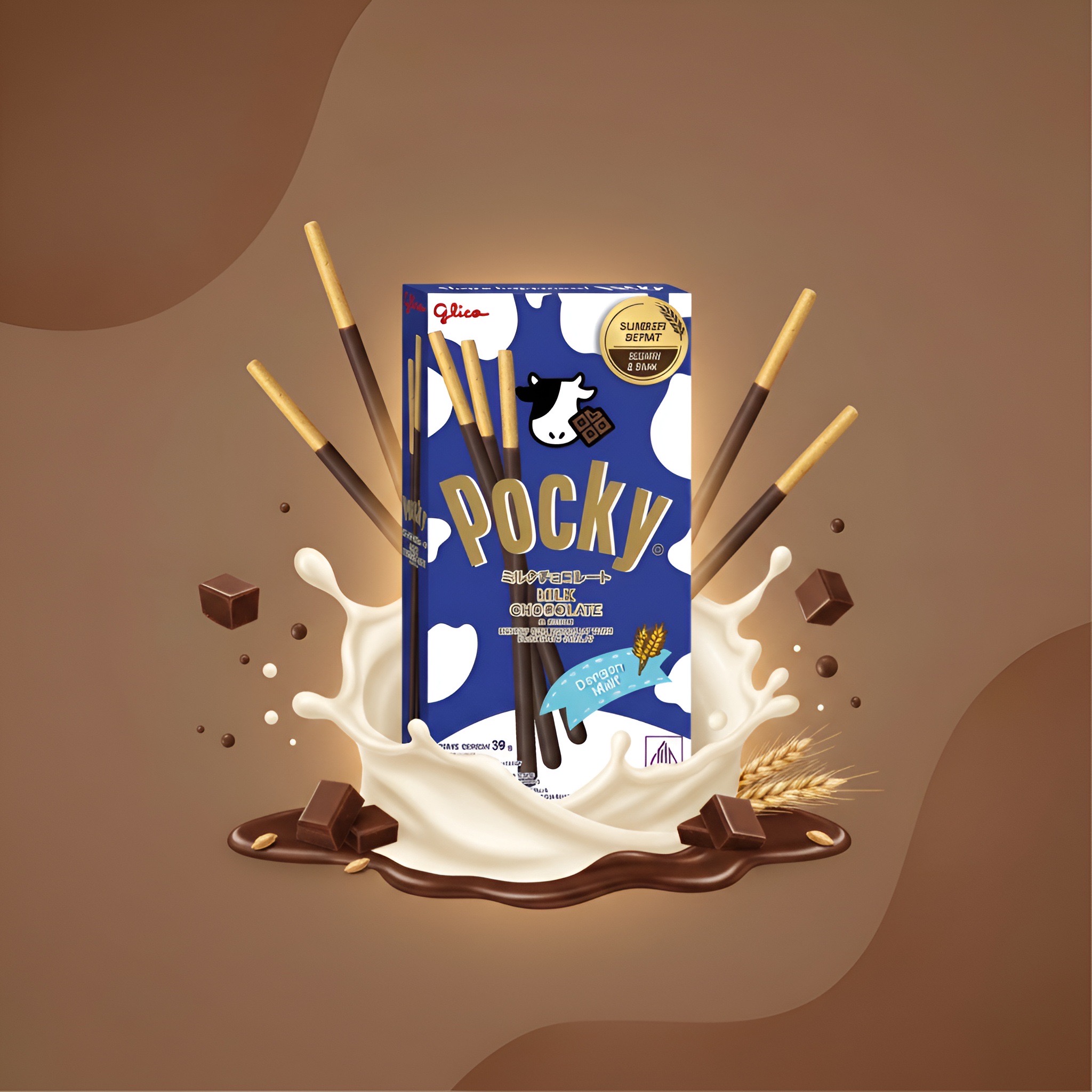 Pocky Milk Chocolate, палочки в молочном шоколаде, 39 г