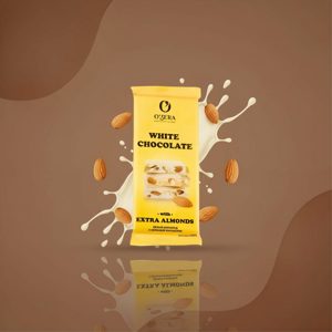 Шоколад O'Zera White белый с миндалём 90 г